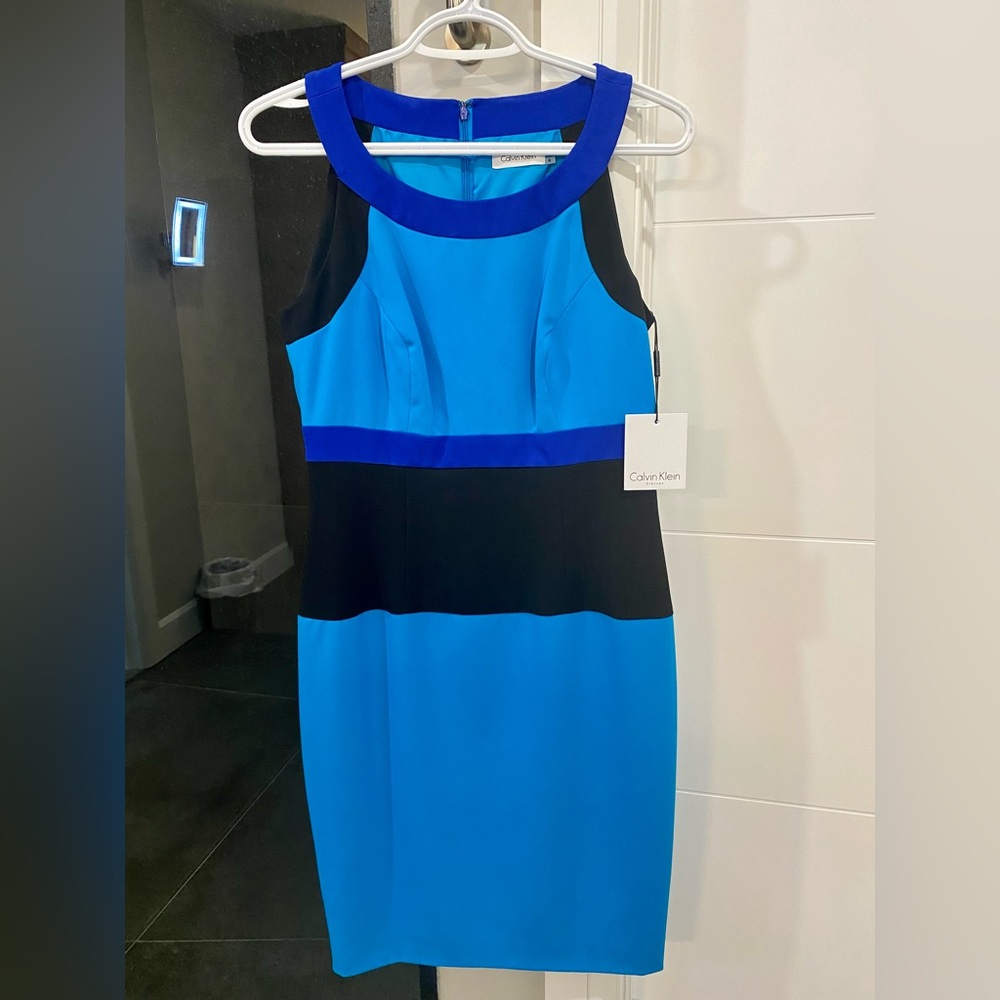 NWT, Calvin Klein sleeveless dress. Back zip with hook and eye enclosure.
